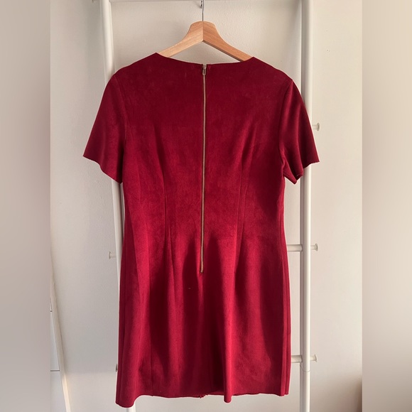 Beautiful Red Suede Mini Dress - Picture 5 of 5